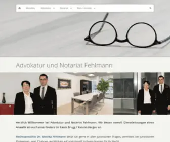 Fehlmannlaw.ch(Advokatur und Notariat Fehlmann) Screenshot