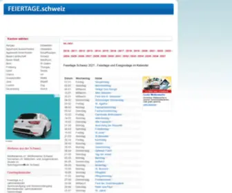 Feiertage-SChweiz.ch(Feiertage SchweizFeiertage und Ereignistage im Kalender) Screenshot