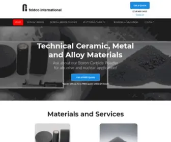 Feldcointernational.com(Boron Carbide) Screenshot