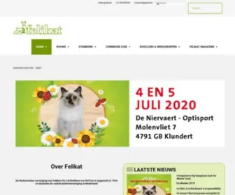 Felikat.com(De Nederlandse vereniging van Fokkers en Liefhebbers van Katten (Felikat)) Screenshot