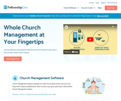 Fellowshiptech.com(Streamline Your Ministry. Introducing FellowshipOne GO Complete) Screenshot