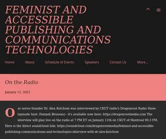 Feministandaccessiblepublishingandtechnology.com(Feminist and Accessible Publishing and Communications Technologies) Screenshot