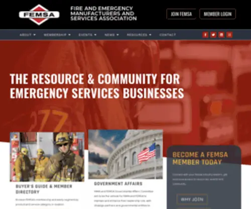 Femsa.org(Fire and Emergency Manufacturers and Services Association) Screenshot