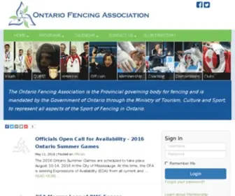 Fencingontario.ca(The Ontario Fencing Association) Screenshot