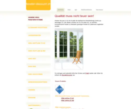 Fenster-Discount.ch(VEKA Kunststoff Fenster und Türen) Screenshot