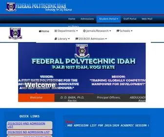 Fepoda.edu.ng(The Federal Polytechnic Idah) Screenshot