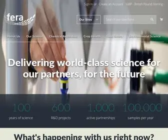 Fera.co.uk(Science solutions for a changing world) Screenshot