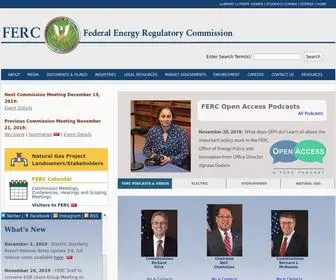 Ferc.gov(Federal Energy Regulatory Commission) Screenshot