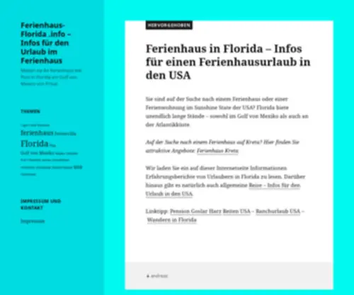 Ferienhaus-Florida.info(Mieten sie ihr Ferienhaus mit Pool in Florida am Golf von Mexico von Privat) Screenshot