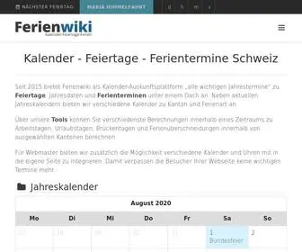 Ferienwiki.ch(Feiertage, Kalender und Schulferien für Schweiz) Screenshot