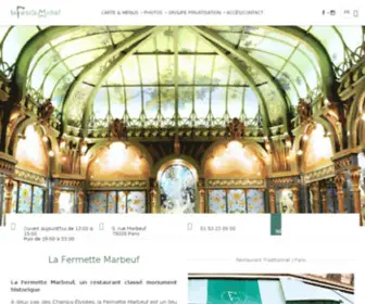 Fermettemarbeuf.com(La Fermette Marbeuf: Restaurant original Paris 8 Champs Elysées) Screenshot