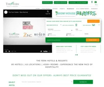 Fernhotels.com(The Fern Hotels & Resorts) Screenshot