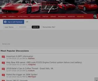 Ferrarilife.com(Ferrari Life) Screenshot
