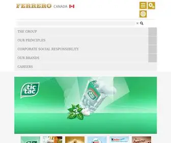 Ferrero.ca(Ferrero North America Corporate Website) Screenshot