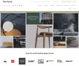 Ferriousonline.co.uk(Ferrious manchester contemporary furniture lighting shop) Screenshot