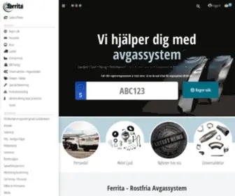 Ferrita.com(Rostfria Avgassystem och motoroptimering hos Ferrita Sweden AB) Screenshot