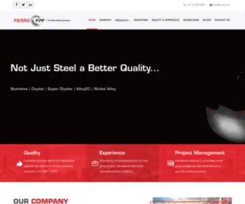 Ferrofpf.com(Specialized Supplier of Alloy Steel Pipes Fittings Flanges & Valves) Screenshot