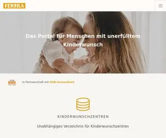 Fertila.de(Das Portal für Menschen mit unerfülltem Kinderwunsch) Screenshot