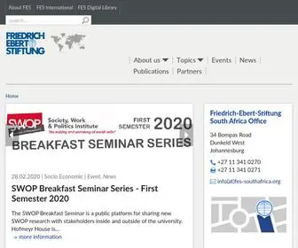 Fes-Southafrica.org(Friedrich-Ebert-Stiftung South Africa Office) Screenshot