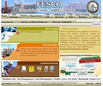 Fesco.com.pk(Faisalabad Electric Supply Company) Screenshot