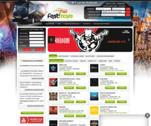 Festimove.com(Agence de voyage spécialisée dans les festivals Hard Dance) Screenshot