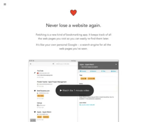Fetching.io(The Bookmarking App That Saves Everything) Screenshot