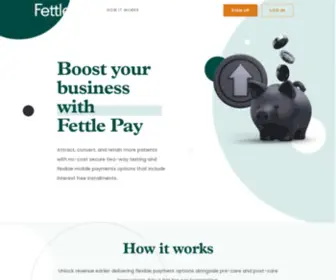 Fettlepay.com(Flexible mobile payments for healthcare) Screenshot