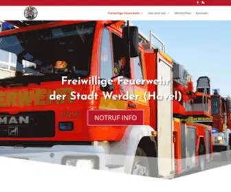 Feuerwehr-Werder.de(Freiwillige Feuerwehr der Stadt Werder (Havel)) Screenshot