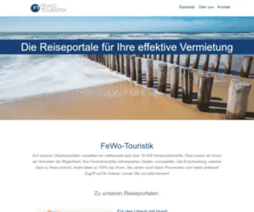 Fewo-Touristik.de(FeWo-Touristik ist Ihr Partner für die Vermietung von Ferienwohnungen und -häusern) Screenshot