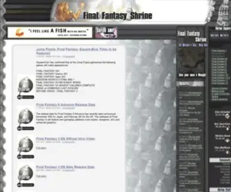 FFShrine.org(Overview and influence of the Final Fantasy series) Screenshot
