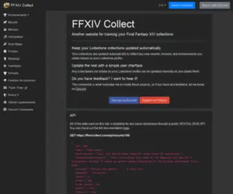 FFxivCollector.com(FFXIV Collect) Screenshot