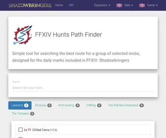 FFxivhuntspath.com(FFXIV Hunts Path Finder) Screenshot