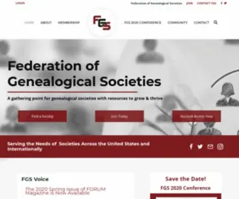 FGS.org(Federation of Genealogical Societies) Screenshot