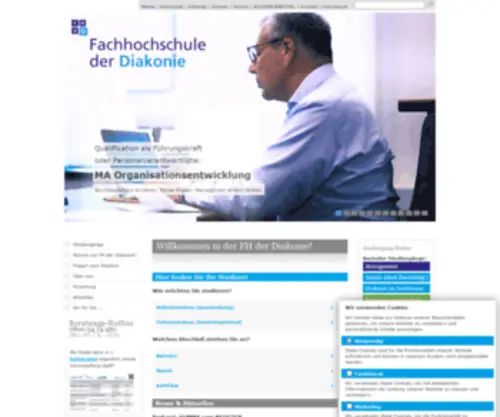 FH-Diakonie.de(Studieren an der Fachhochschule der Diakonie in Bielefeld) Screenshot
