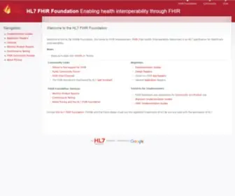 Fhir.org(The HL7 FHIR Foundation) Screenshot
