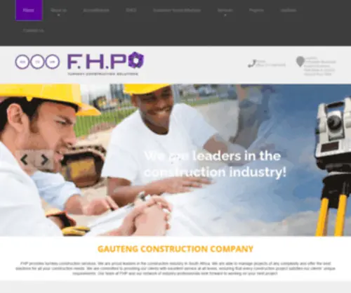 FHpsa.co.za(Construction Company Gauteng) Screenshot