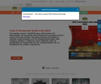 Fhrai.com(FHRAI-THE FEDERATION OF HOTEL & RESTAURANT ASSOCIATIONS OF INDIA) Screenshot