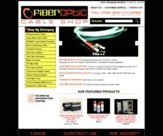 Fiberopticcableshop.com(Fiber Optic Cables) Screenshot