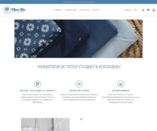 Fibrebio.com(Des tissus écologiques et durables) Screenshot