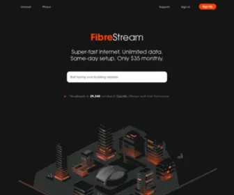 Fibrestream.ca(FibreStream Internet) Screenshot