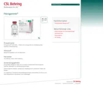 Fibrogammin.de(CSL Behring Produkte) Screenshot