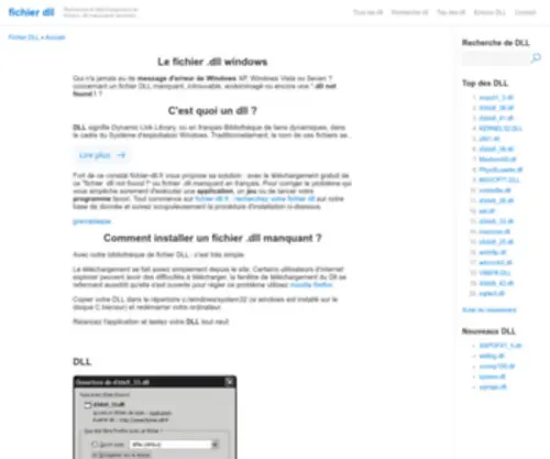Fichier-DLL.fr(Fichier DLL.fr vous permet de rechercher vos dll manquantes de windows) Screenshot