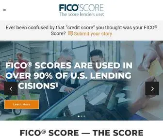 Ficoscore.com(Over 90% of Top US Lenders use FICO®) Screenshot