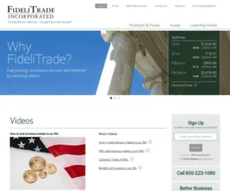 Fidelitrade.com(FideliTrade Incorporated Precious Metals Pricing and Trading Services) Screenshot