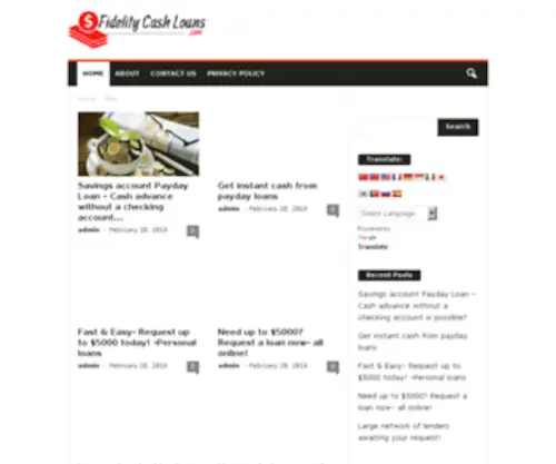 Fidelitycashloans.com(Fidelity Fast Cash Loans and Cash Advance Loans) Screenshot