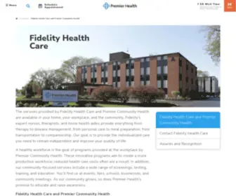 Fidelityhealthcare.org(Fidelity Health Care and Premier Community Health) Screenshot