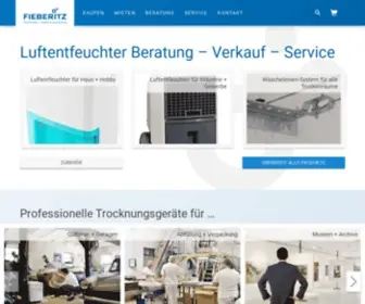 Fieberitz.de(Luftentfeuchter Bautrockner Trocknungsgeräte kaufen & mieten) Screenshot