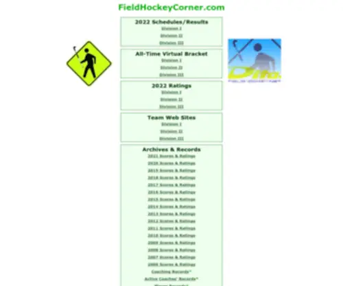 Fieldhockeycorner.com(Collegiate field hockey scores) Screenshot