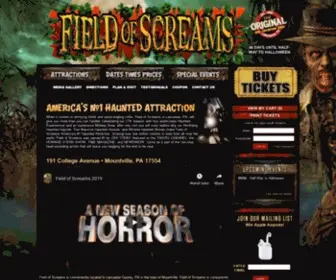 Fieldofscreams.com(Haunted Houses in PA) Screenshot