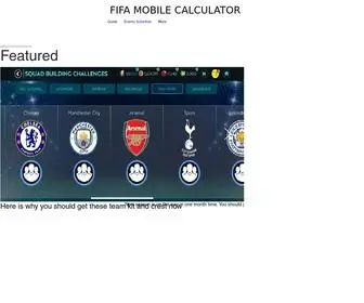 Fifamobilecalculator.com(FIFA Mobile Event Calculator) Screenshot